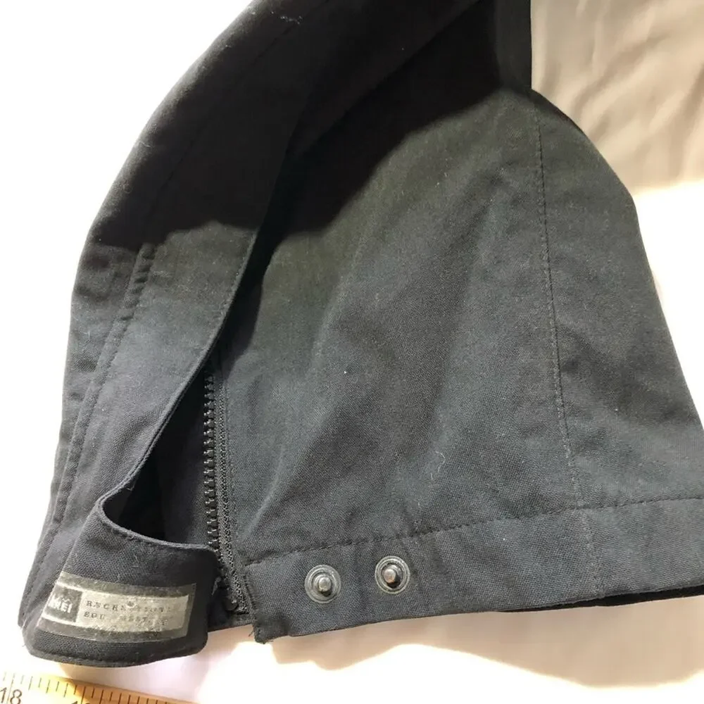 REI mens e1 elements rain snow outdoor black pants full zip leg large length 32